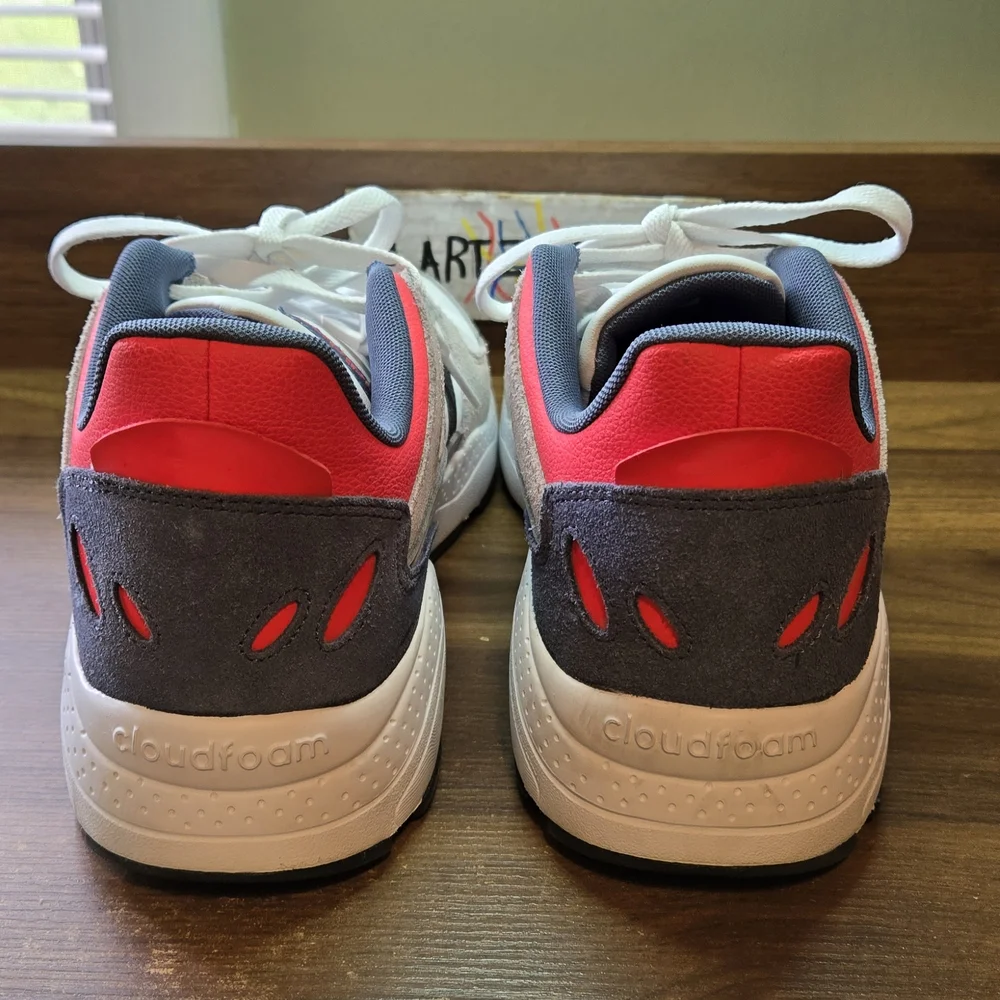 Adidas Chaos Solar Red Men's Athletic Shoes - White, Gray, and Red